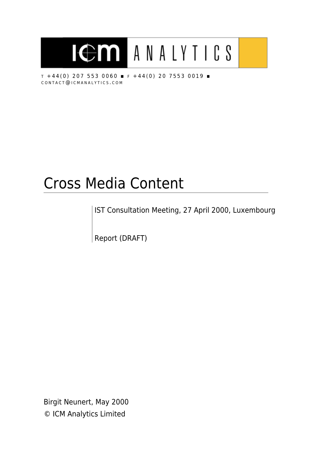 Cross Media Content