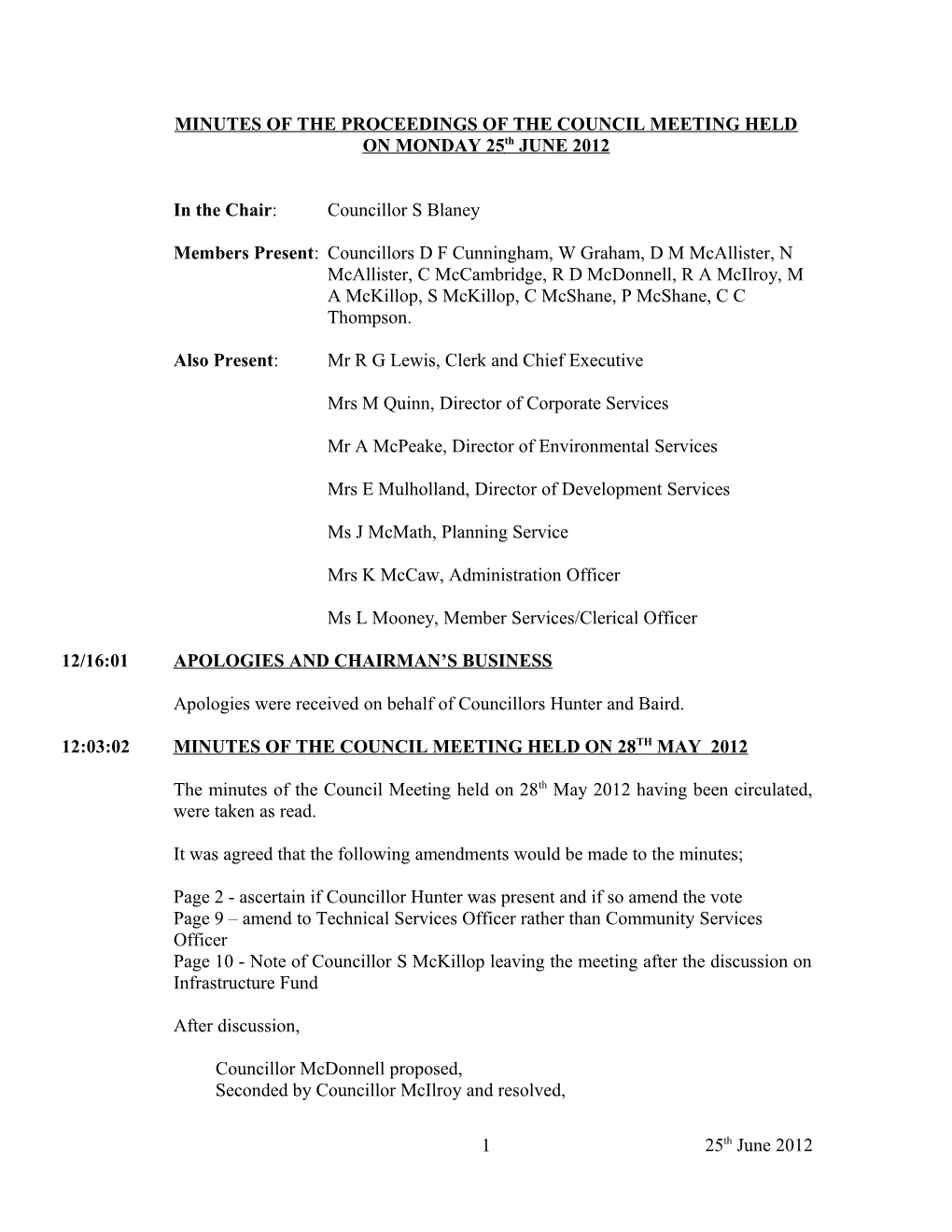Minutes of the Proceedings of the Council Meeting Held s3
