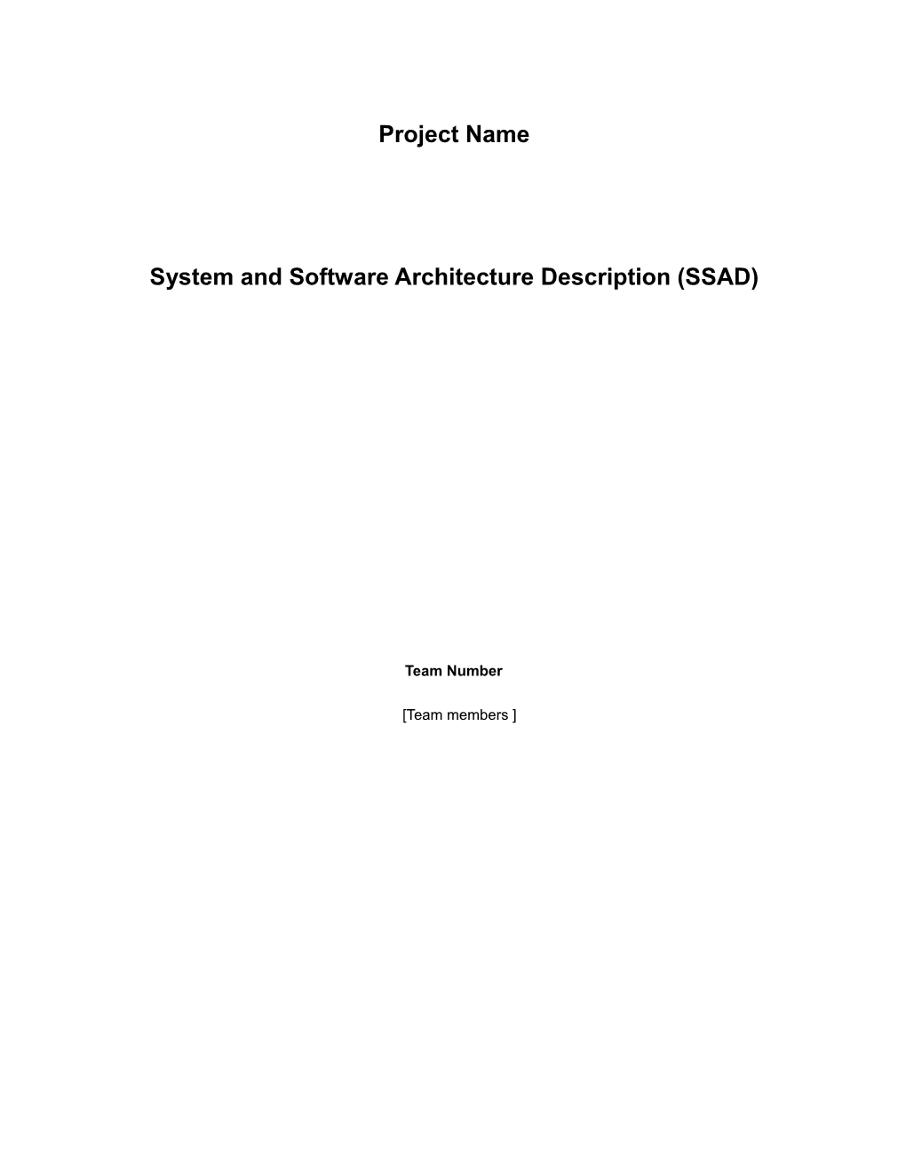 System and Software Architecture Description