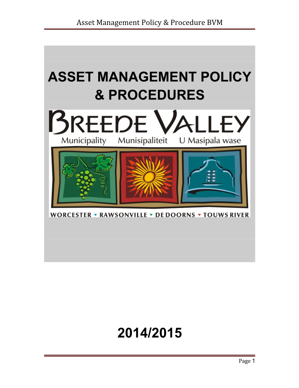 Asset Management Policy & Procedure BVM