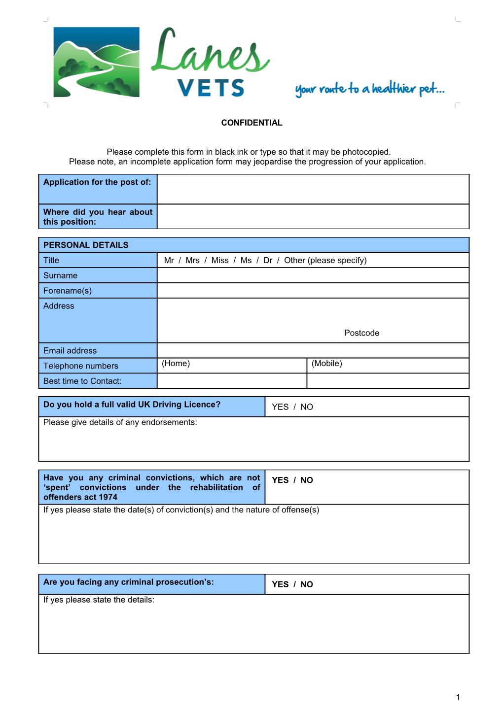 Please Complete This Form in Black Ink Or Type So That It May Be Photocopied