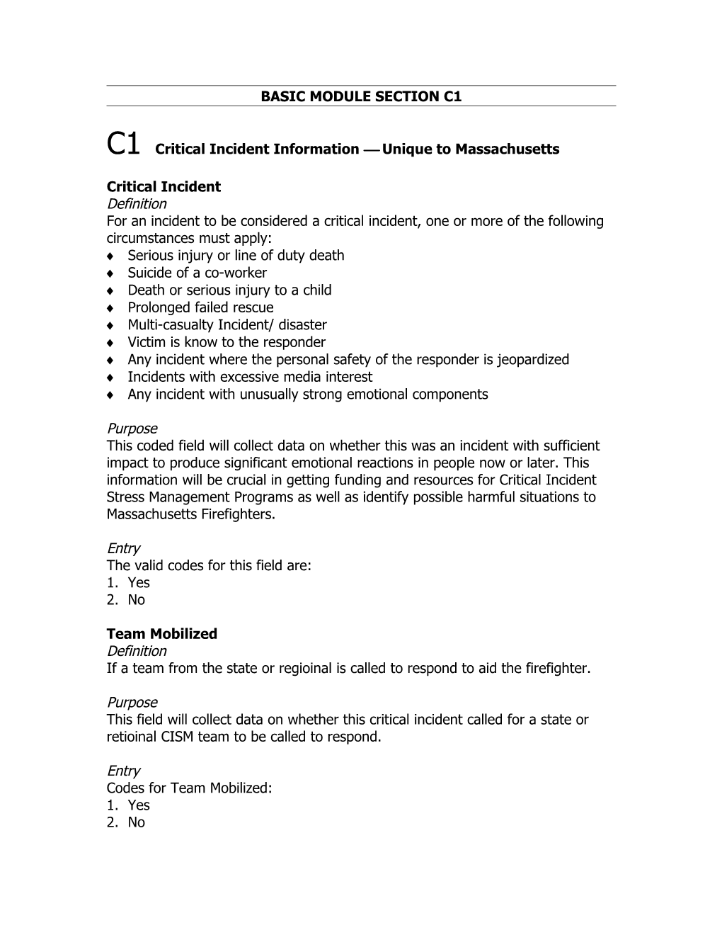 BASIC Module Section C1