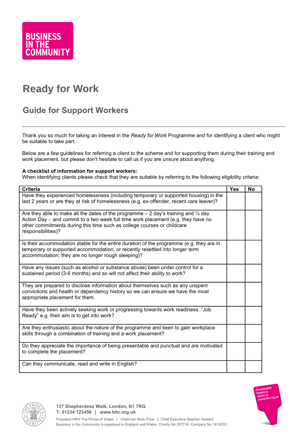 Guide for Support Workers