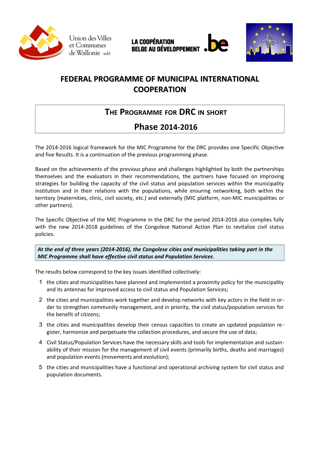 Federal Programme of Municipal International Cooperation