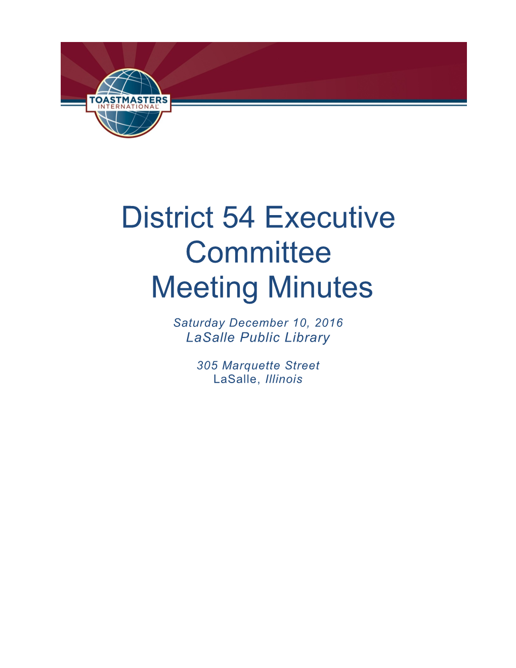 District 54 Executive Committee