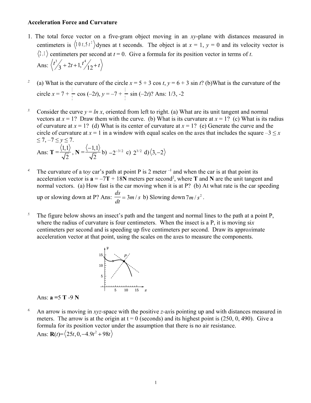 Acceleration Force and Curvature