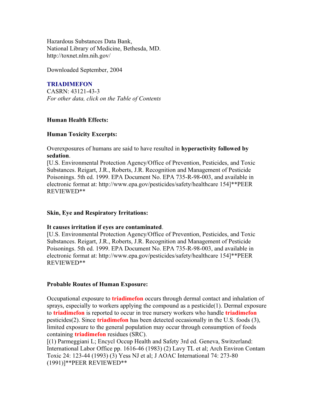 Hazardous Substances Data Bank s2