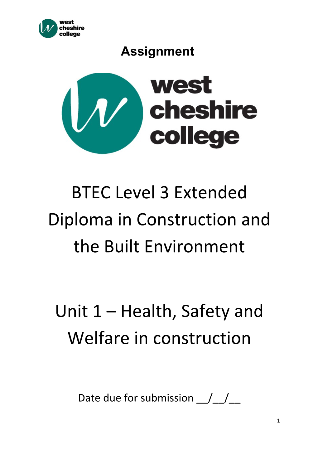 BTEC Level 3 Extended Diploma in Construction and the Built Environment