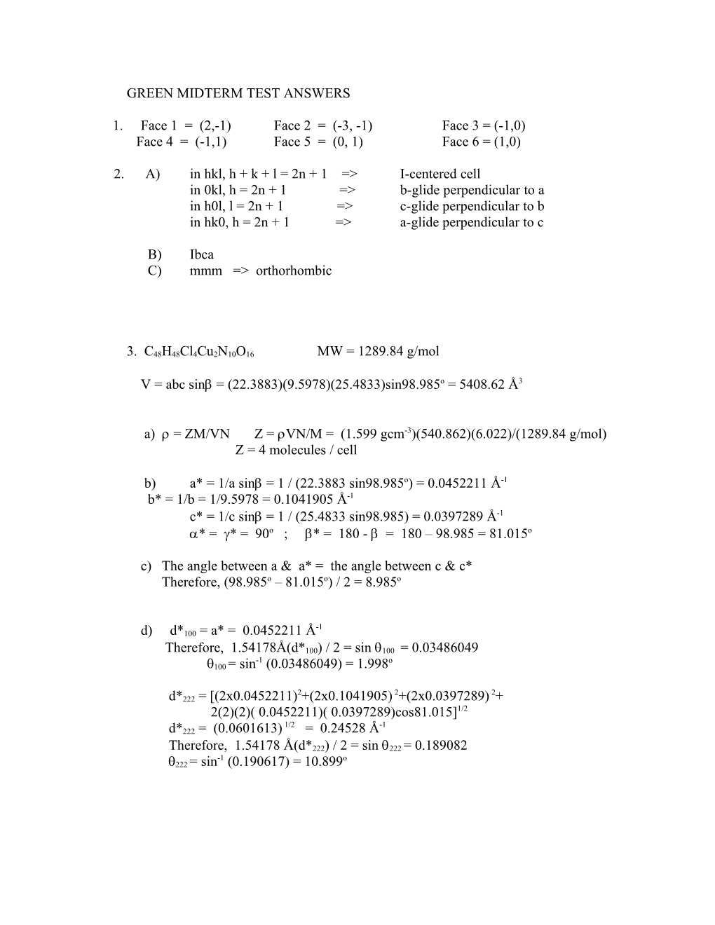 Yellow Midterm Test Answers