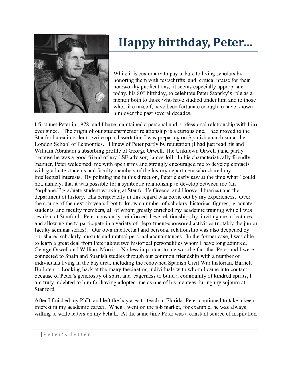 Happy Birthday, Peter