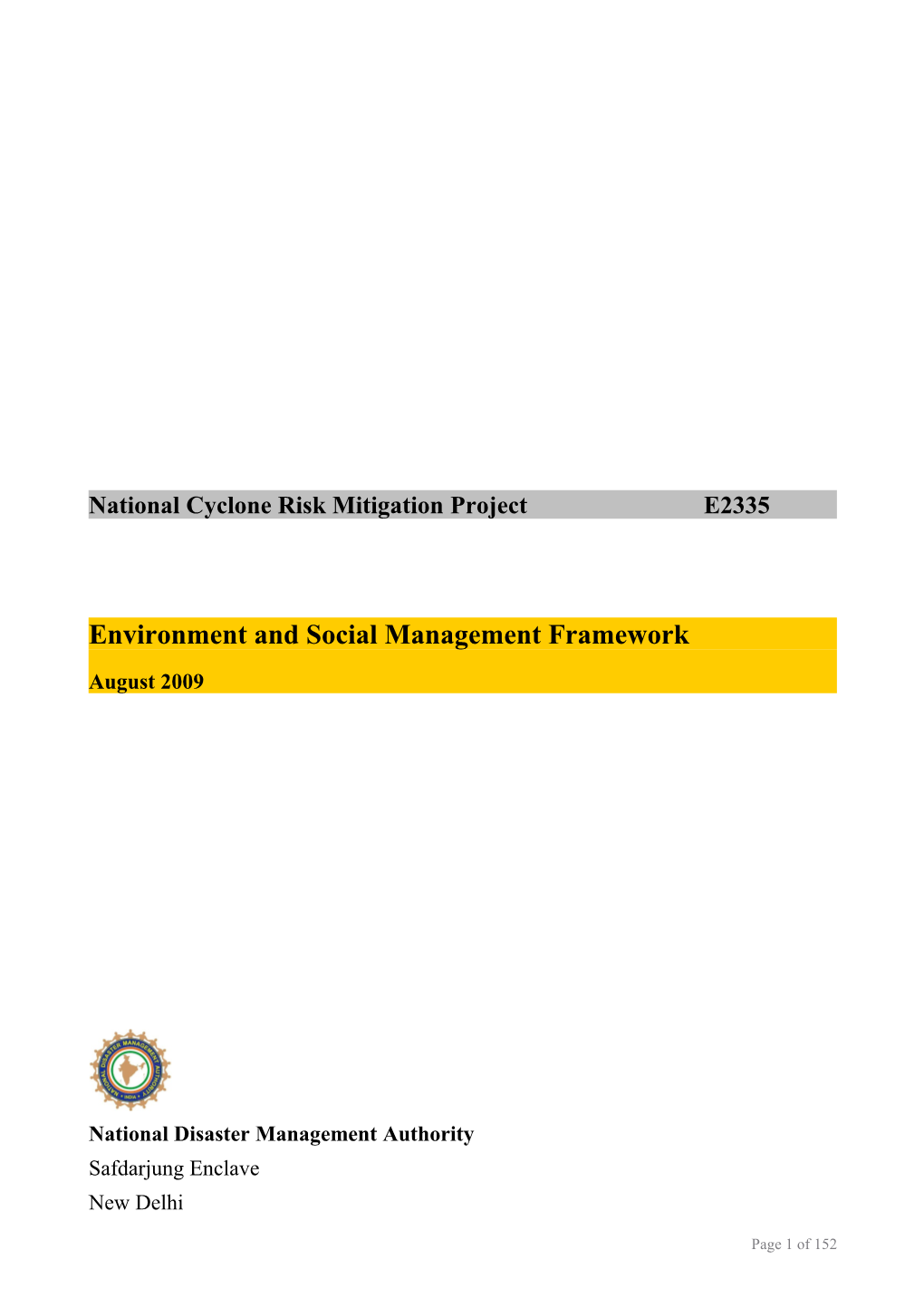 National Cyclone Risk Mitigation Project E2335
