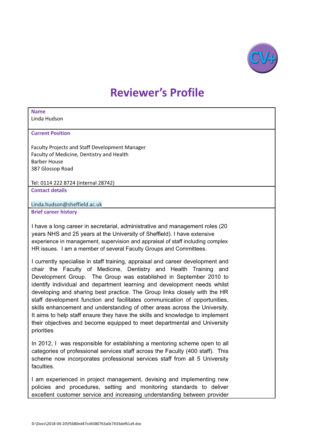 Reviewer S Profile s1