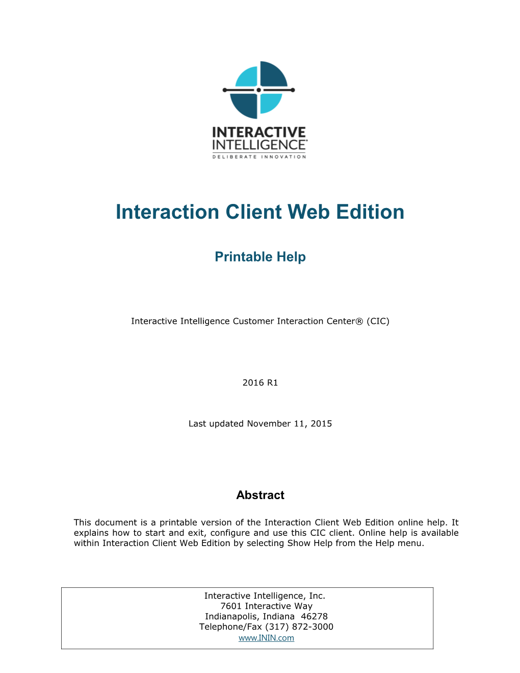 Interaction Client Web Edition s1