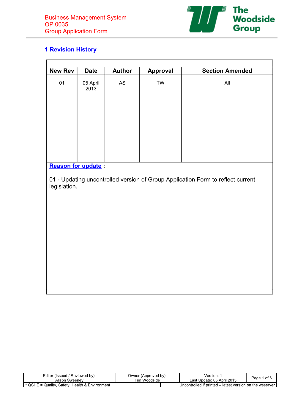 Documentation Control Rev 08