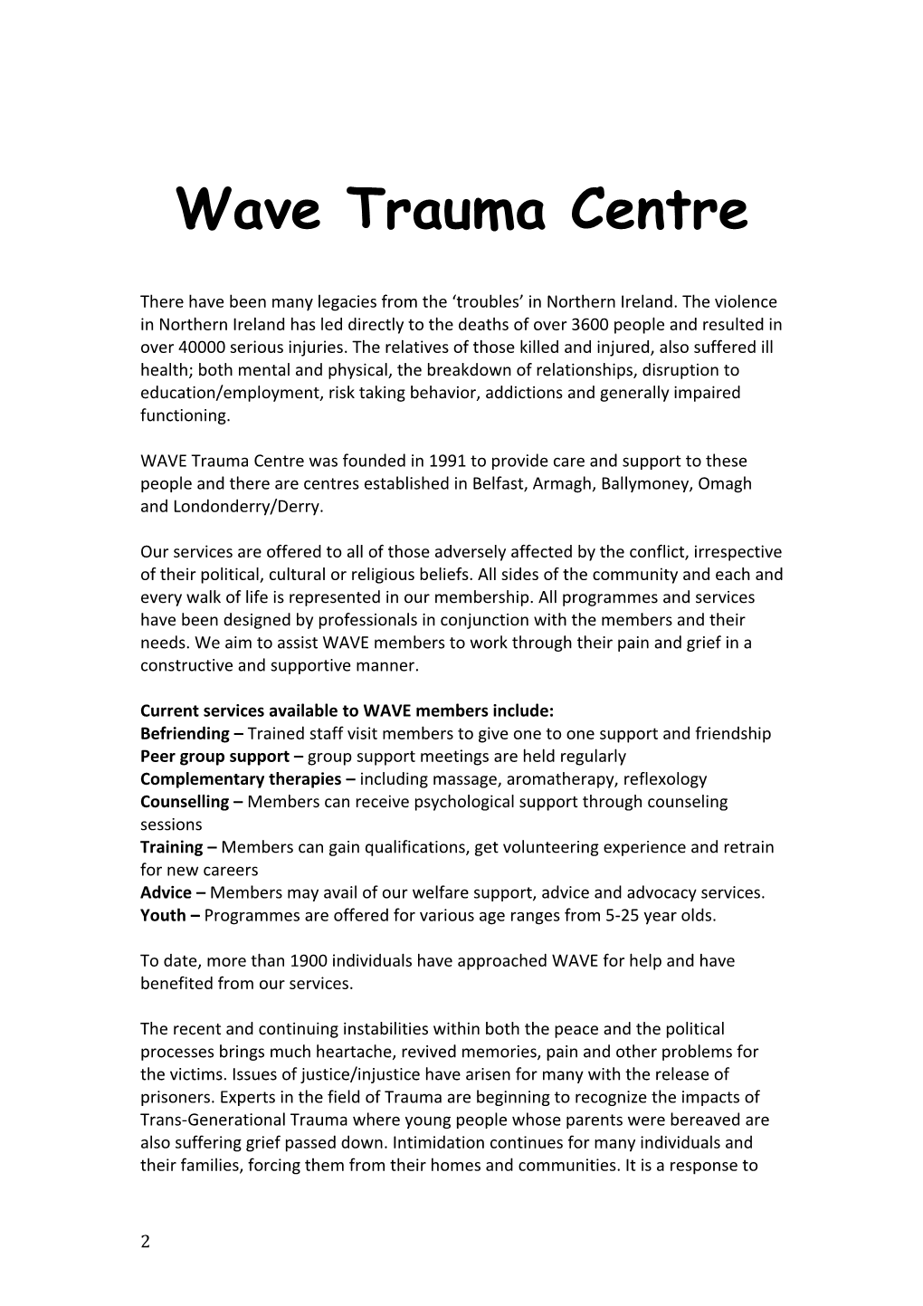WAVE Trauma Centre
