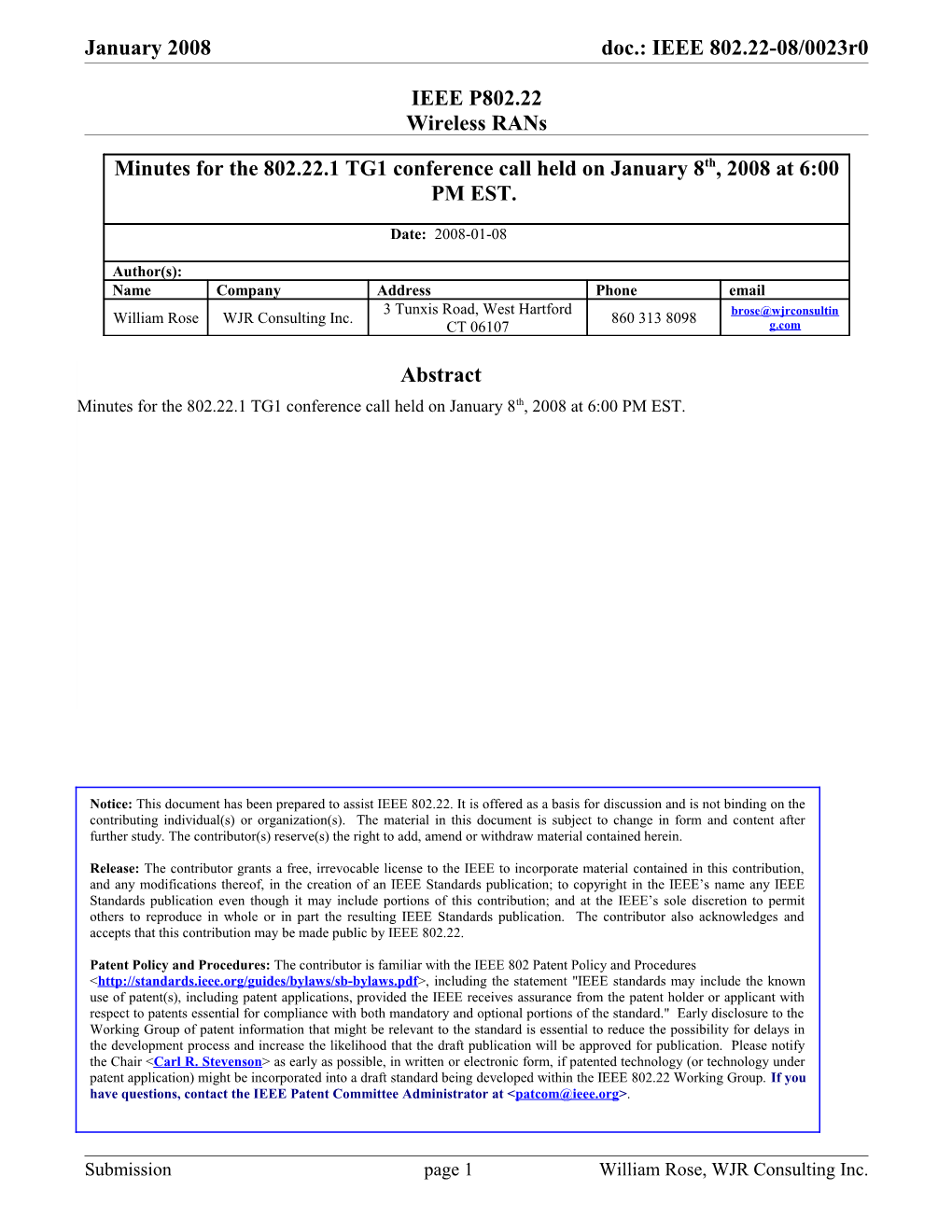 IEEE P802.22 Wireless Rans s6