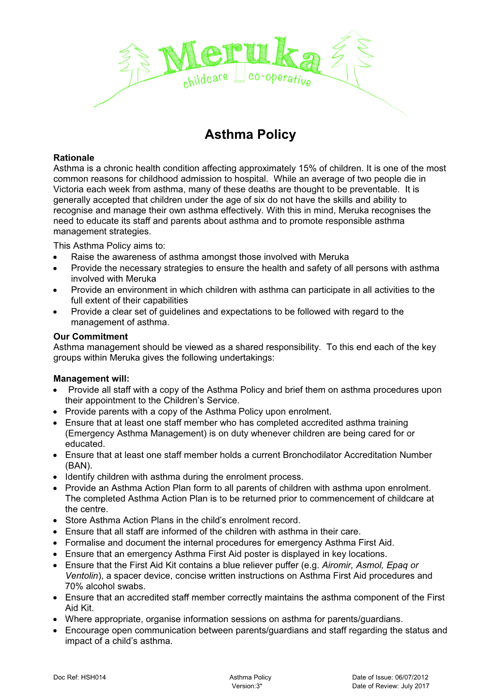 This Asthma Policy Aims To