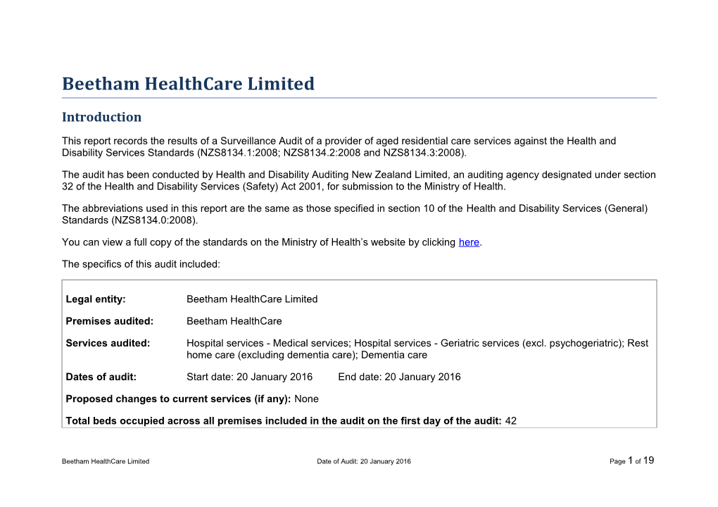 Beetham Healthcare Limited