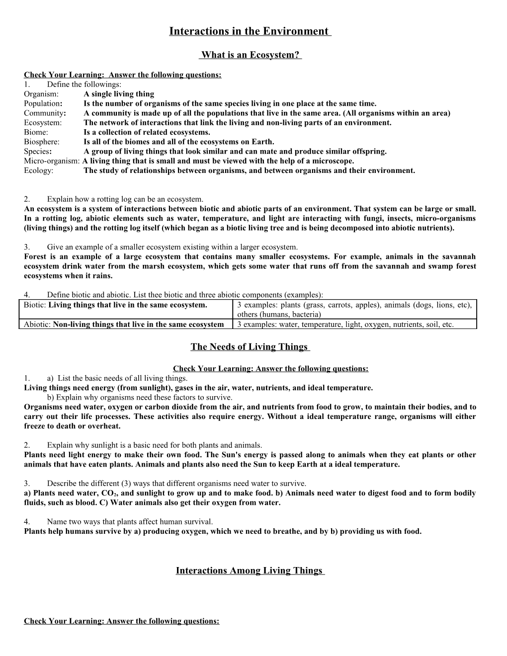 Chapter 5: Interactions Within Ecosystems (Pg