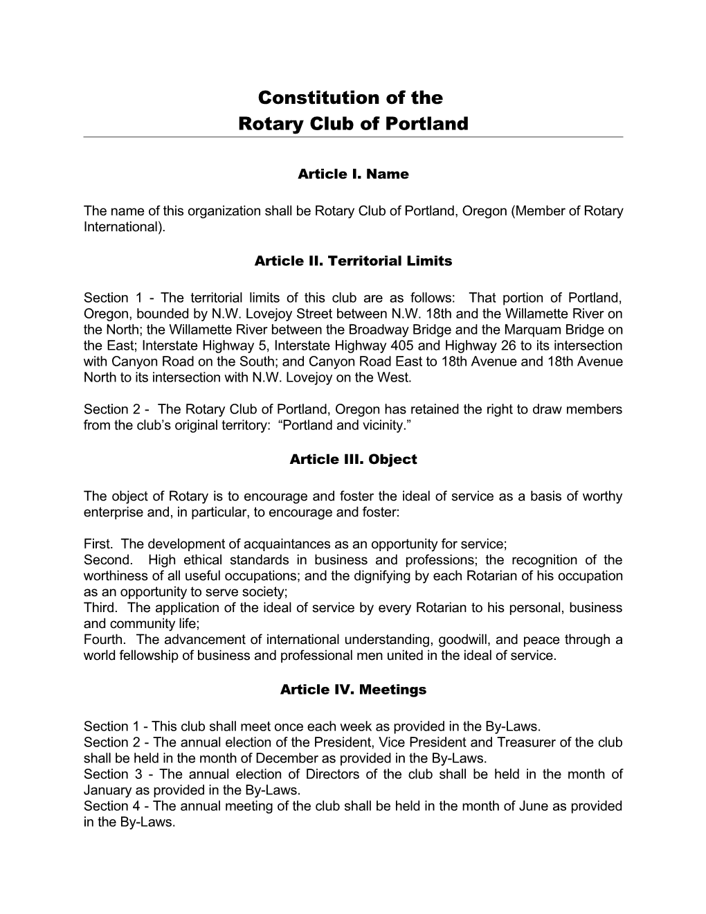 Constitution of the Rotary Club s1