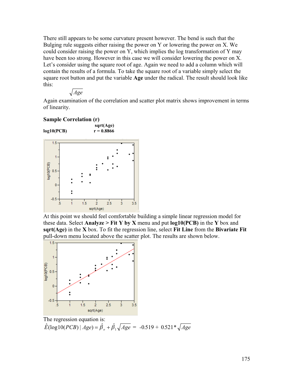 Correlation and Simple Linear Regression in JMP