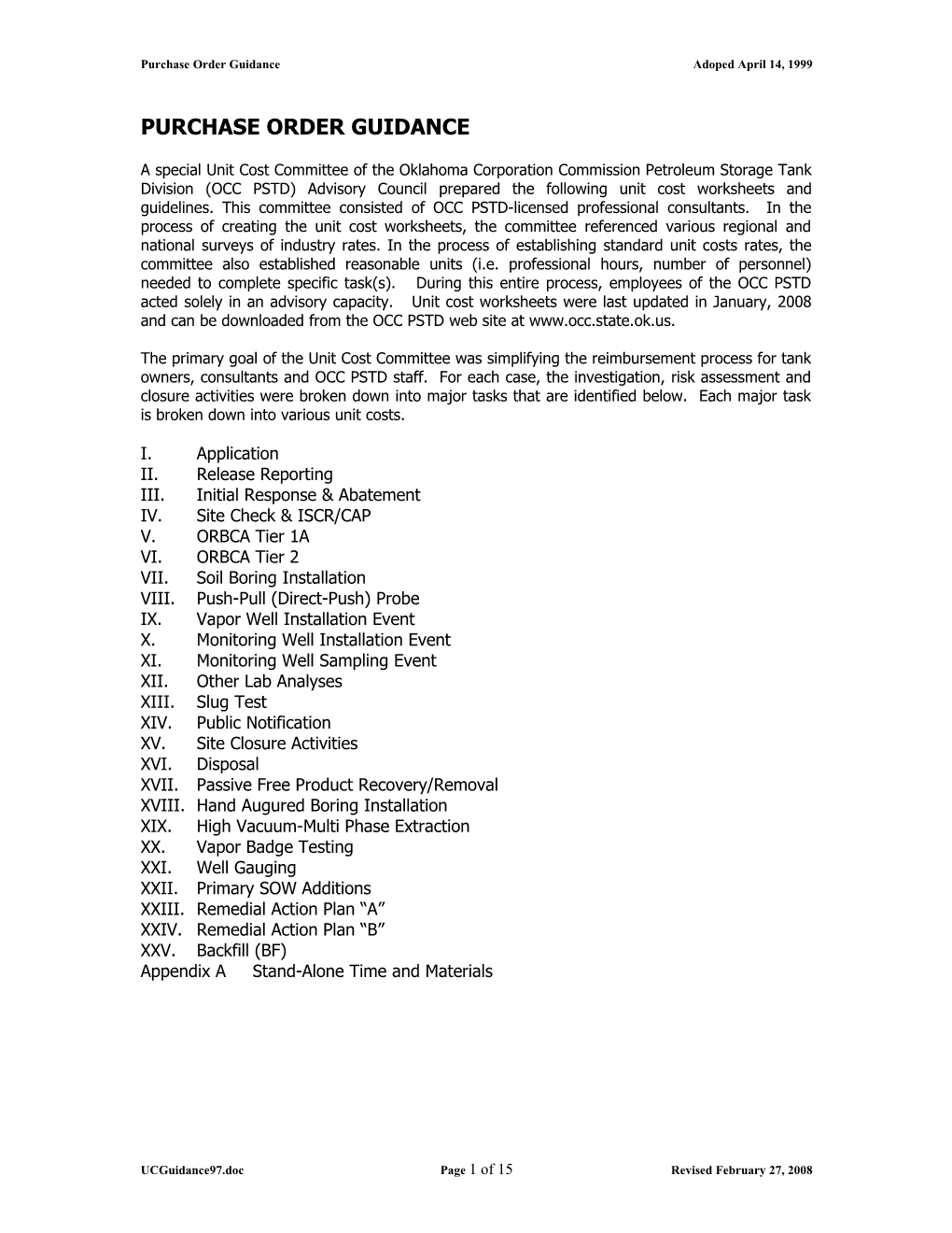 Purchase Order Guidance