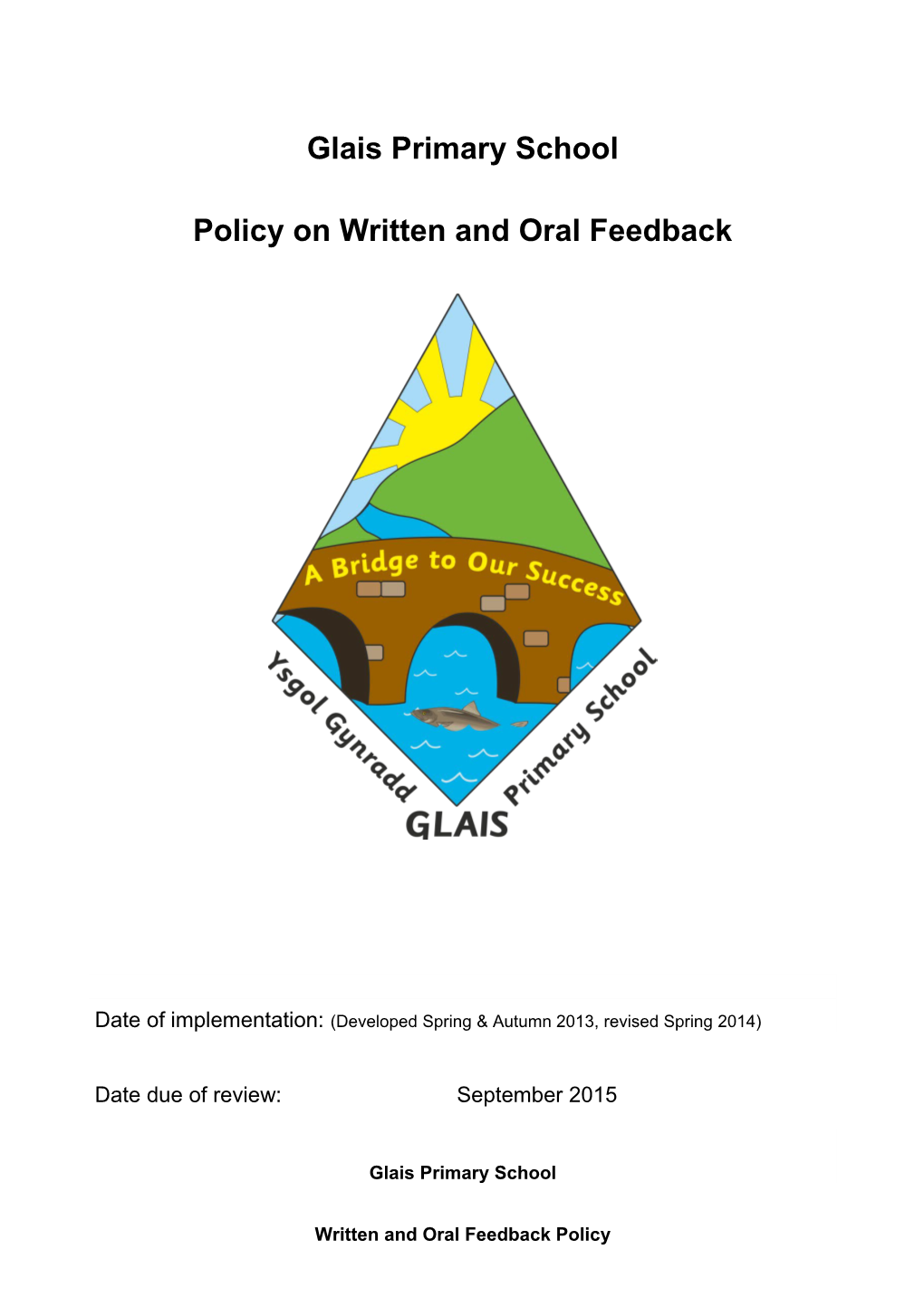 Policy on Written and Oral Feedback