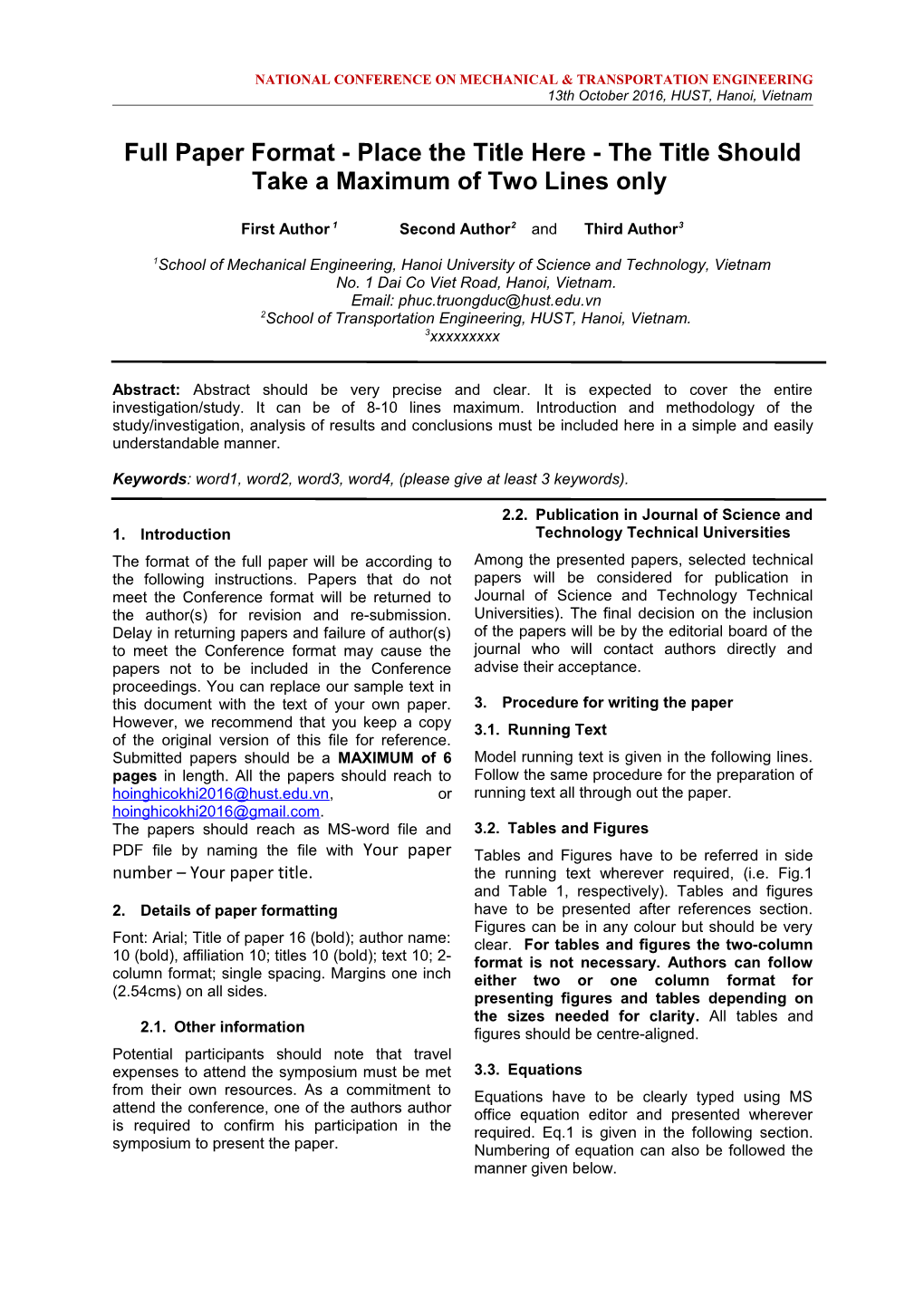 National Conference on Mechanical & Transportation Engineering