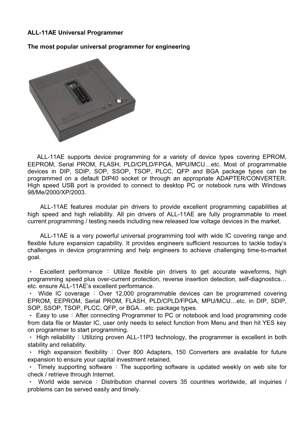 ALL-11AE Universal Programmer