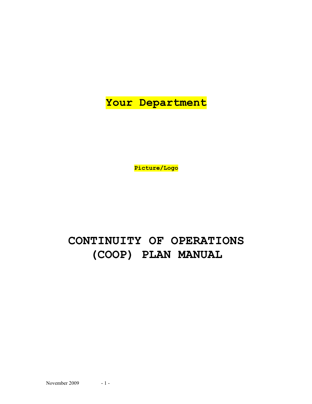 Continuity of Operations