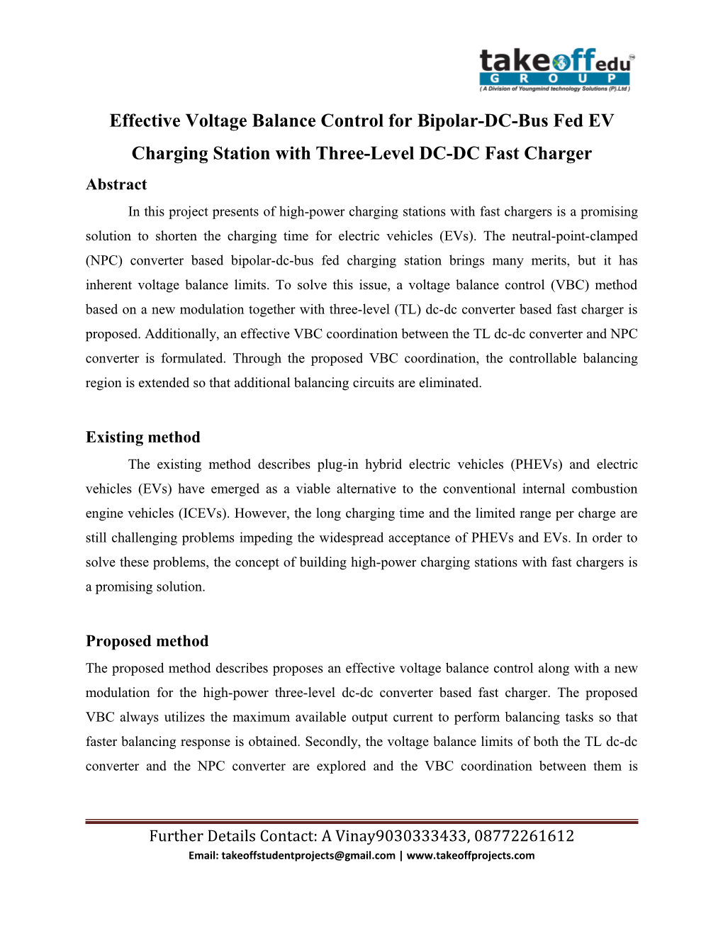 Effective Voltage Balance Control for Bipolar-DC-Bus Fed EV Charging Station with Three-Level