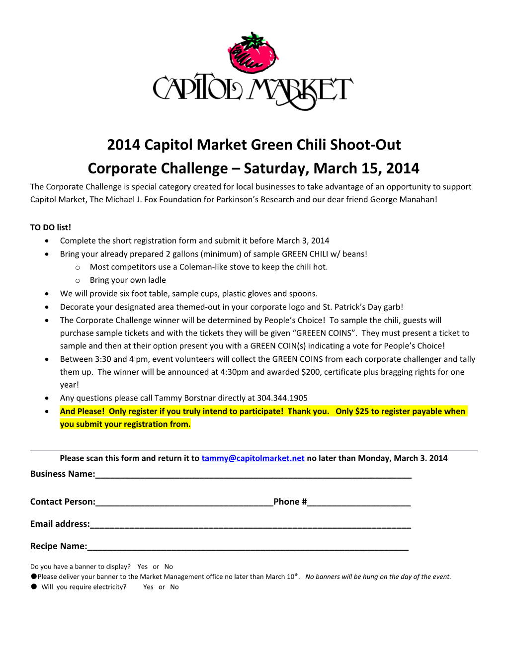 Corporate Challenge Saturday, March 15, 2014