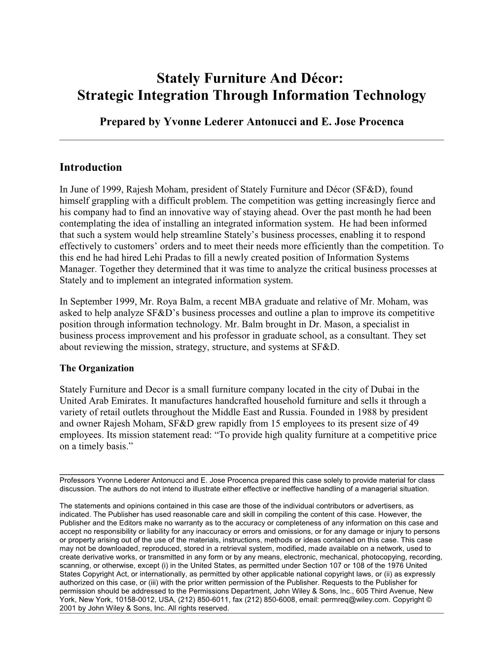 Comprehensive Case Overview