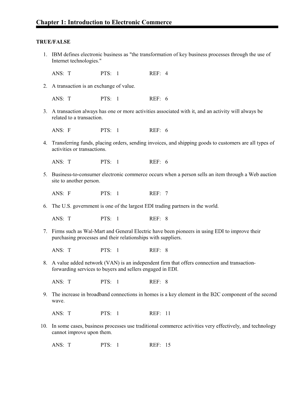 Chapter 1: Introduction to Electronic Commerce