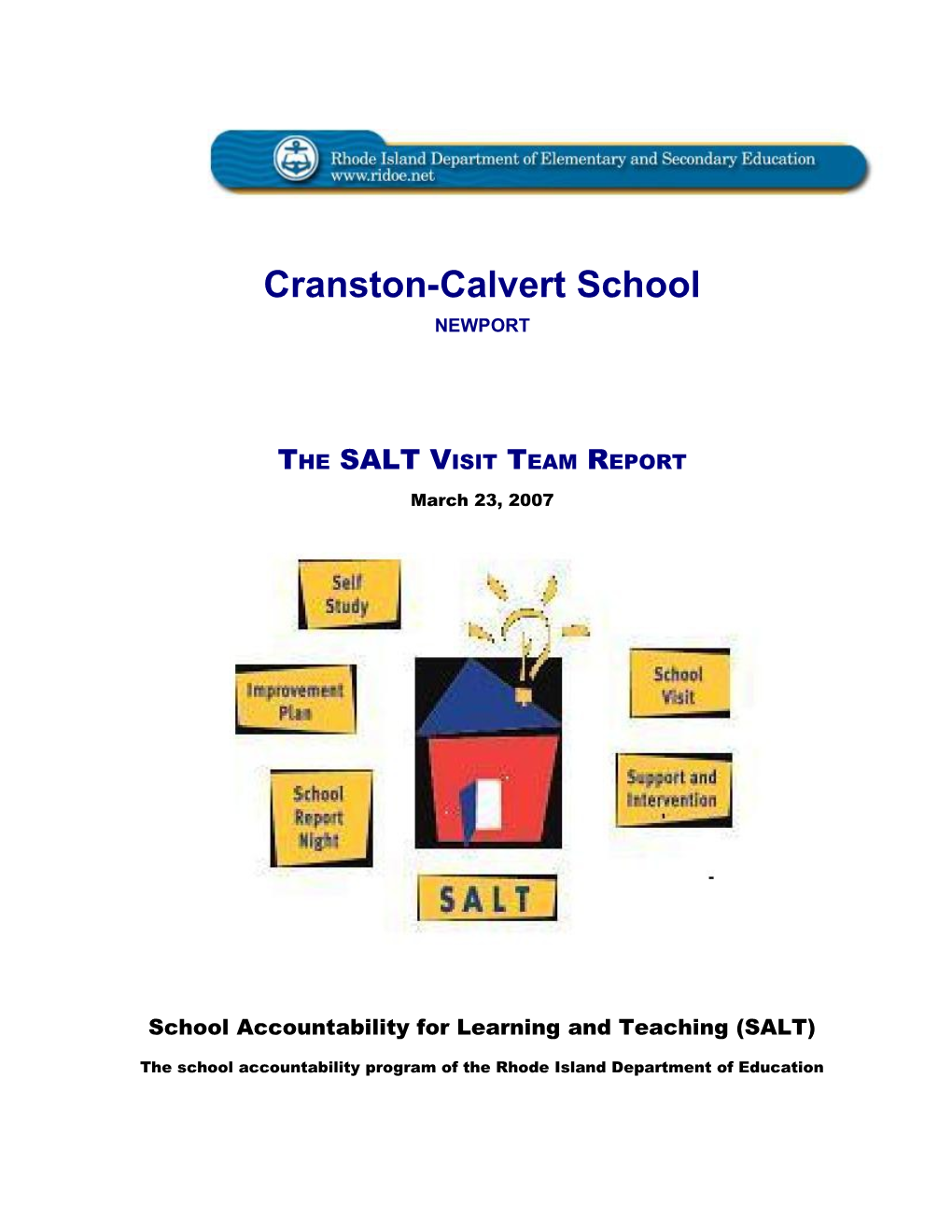 School Accountability for Learning and Teaching (SALT) s1