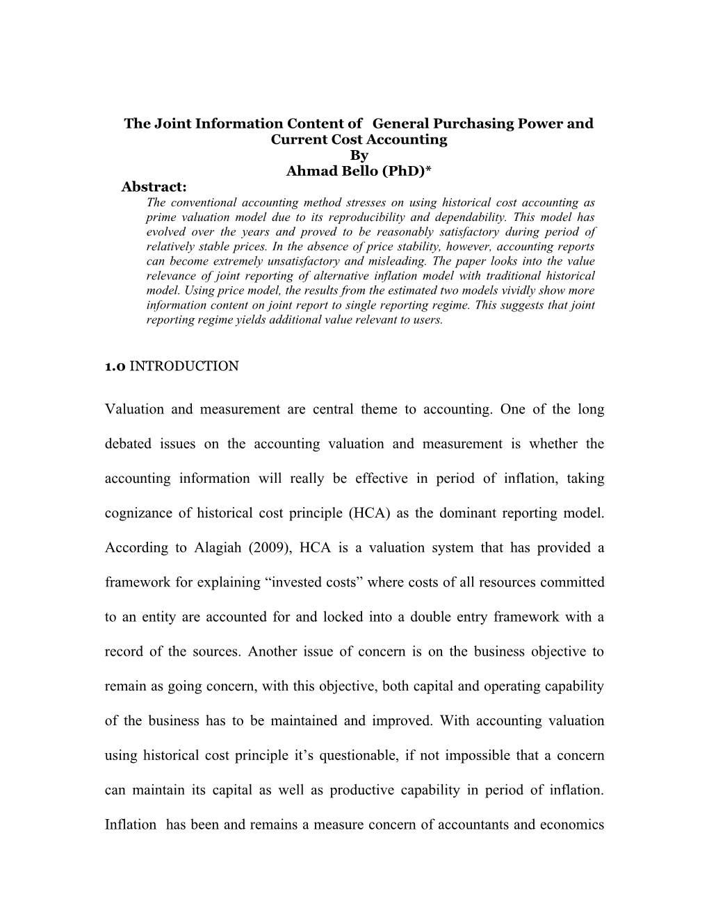 The Joint Information Content of General Purchasing Power and Current Cost Accounting