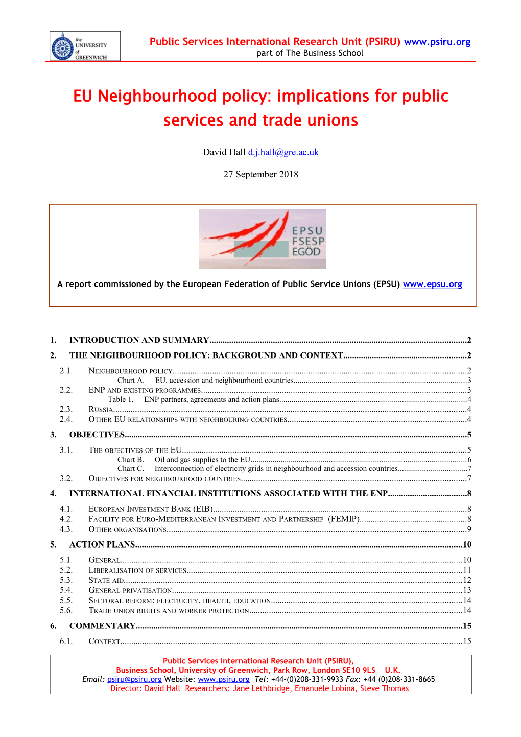 EU Neighbourhood Policy: Implications for Public Services and Trade Unions