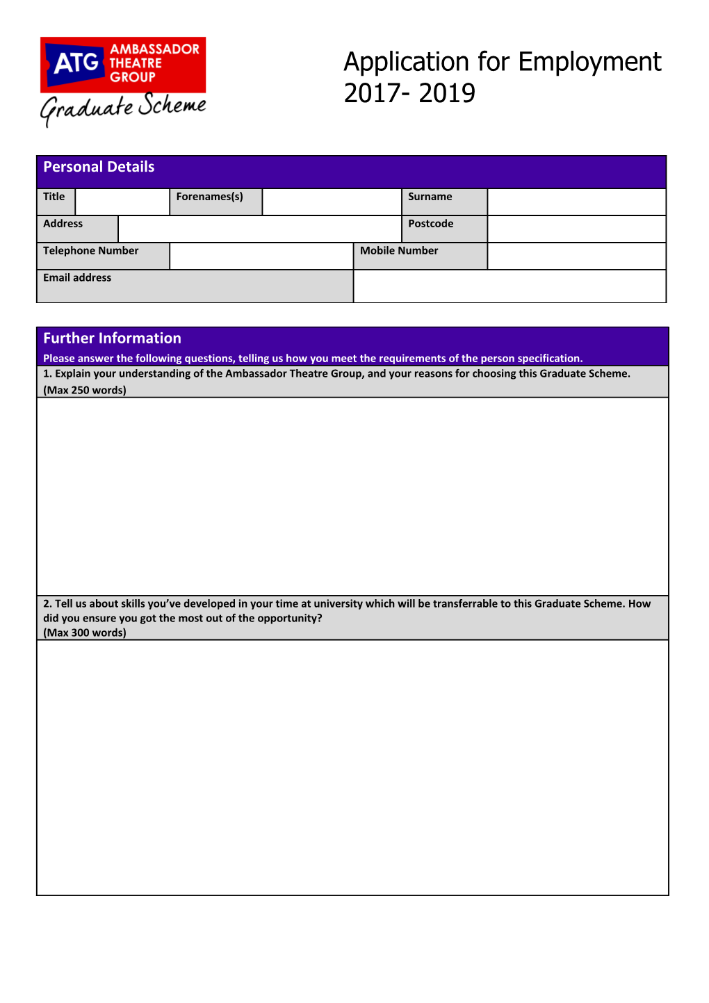 Application for Employment s87