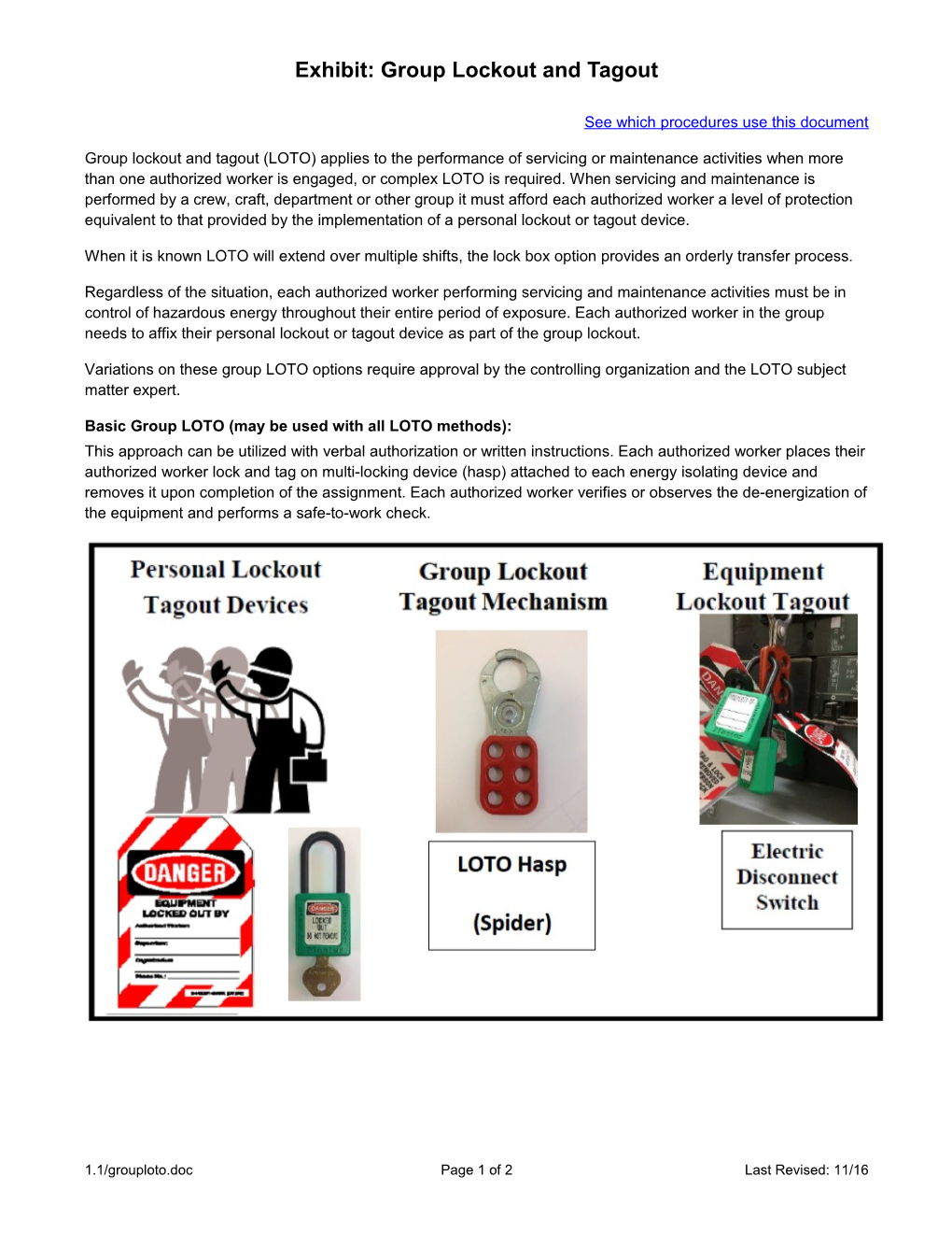 Group Lockout and Tagout