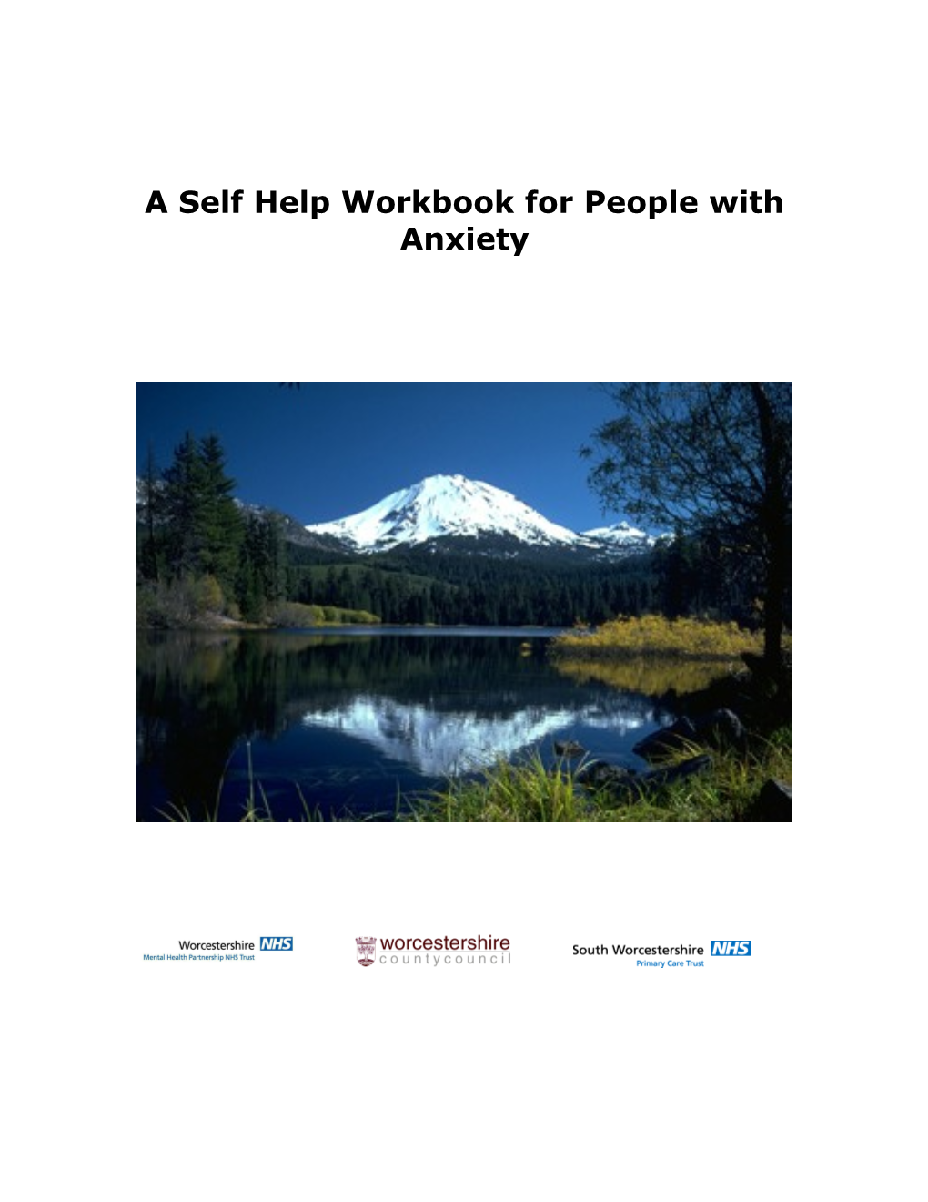 A Self Help Workbook for People with Anxiety