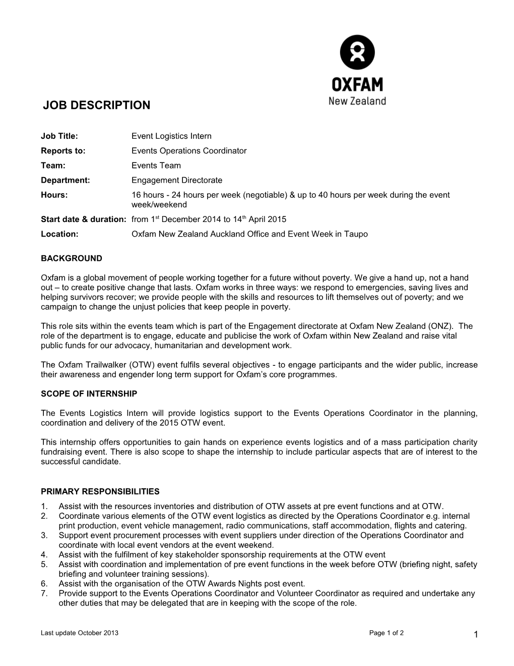 Oxfam New Zealand Job Description s1