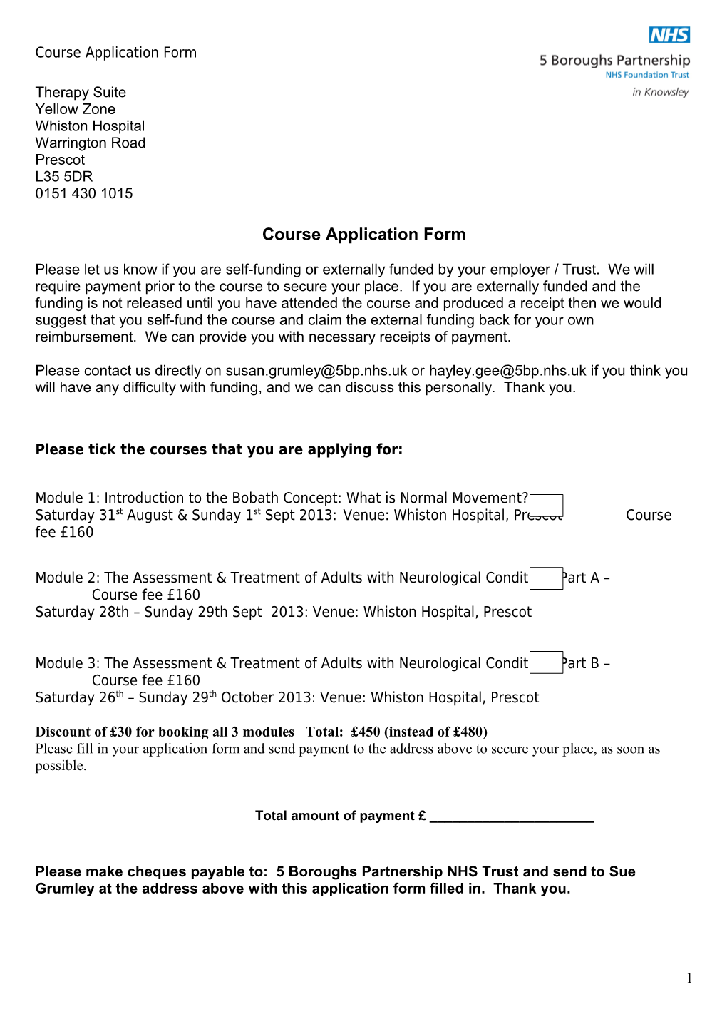 Course Application Form s1