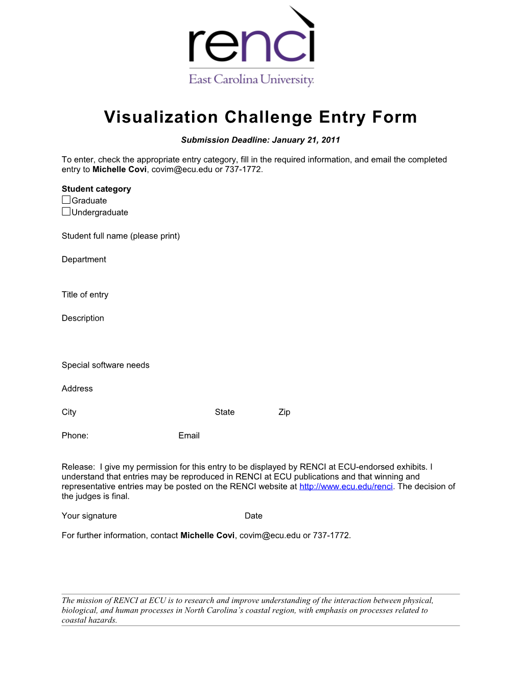 Visualization Challenge Entry Form