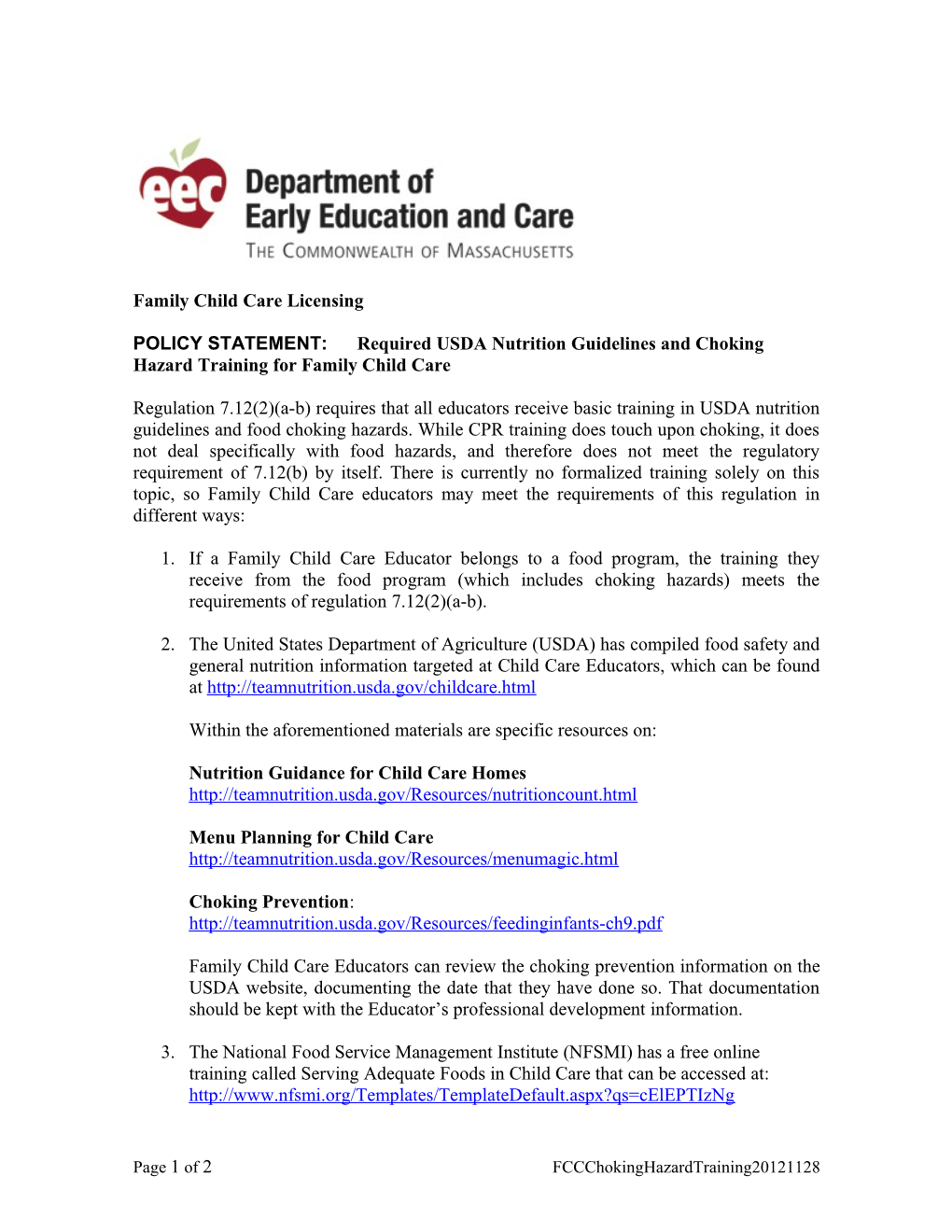 Family Child Care Licensing