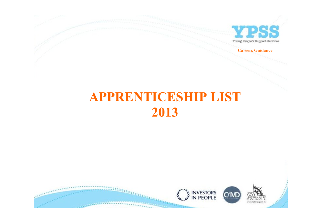 Apprenticeship List