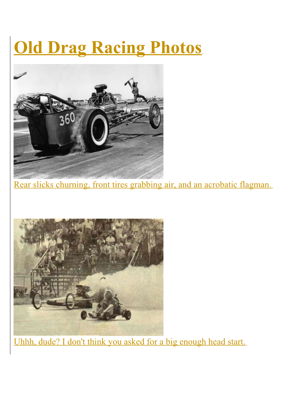 Old Drag Racing Photos