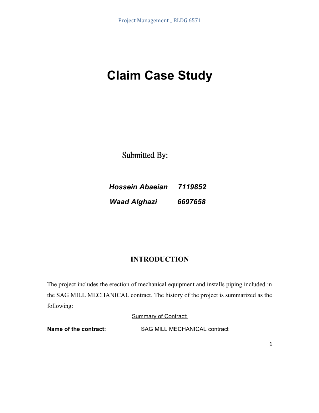 Claim Case Study