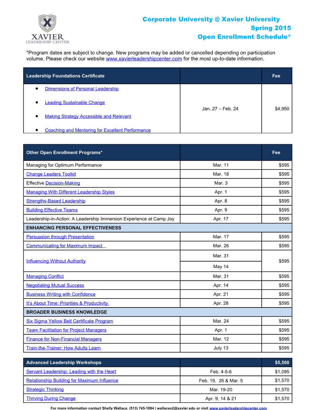 Corporate University Xavier University