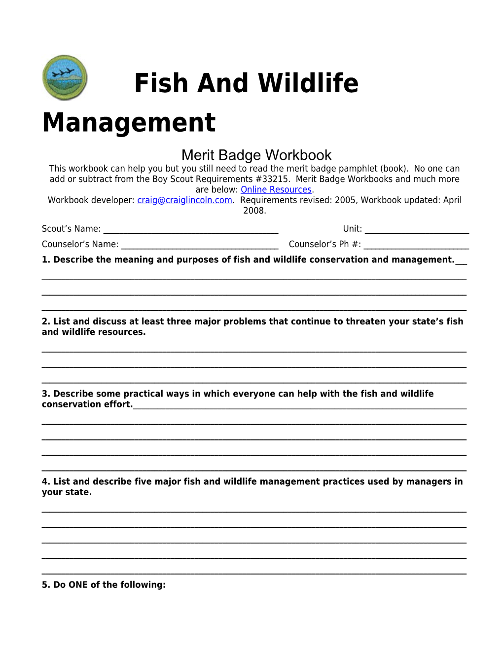 Fish & Wildlife Management