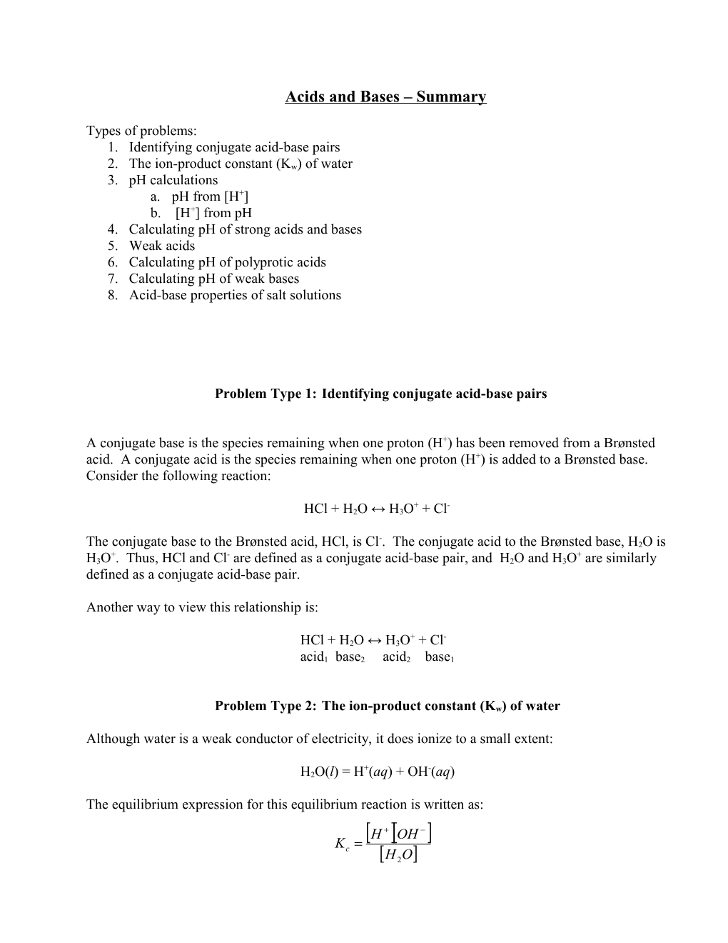 Chemical Kinetics Summary